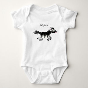 Niedliche lustige Zebra-Cartoon-Illustration Baby Strampler