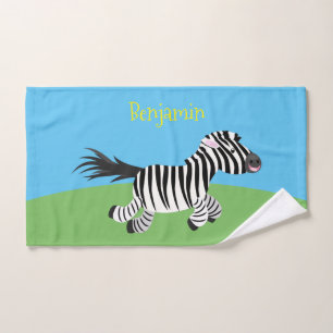 Niedliche lustige Zebra-Cartoon-Illustration Badhandtuch Set