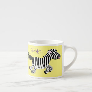 Niedliche lustige Zebra-Cartoon-Illustration Espressotasse