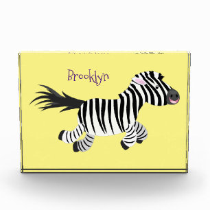 Niedliche lustige Zebra-Cartoon-Illustration Fotoblock