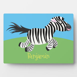 Niedliche lustige Zebra-Cartoon-Illustration Fotoplatte
