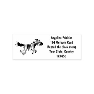 Niedliche lustige Zebra-Cartoon-Illustration Gummistempel