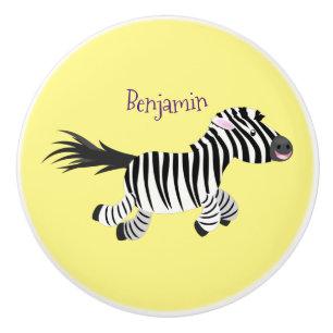 Niedliche lustige Zebra-Cartoon-Illustration Keramikknauf