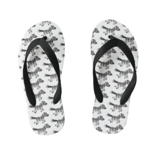 Niedliche lustige Zebra-Cartoon-Illustration Kinderbadesandalen