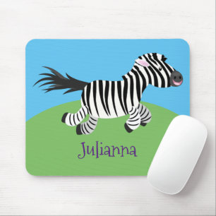 Niedliche lustige Zebra-Cartoon-Illustration Mousepad