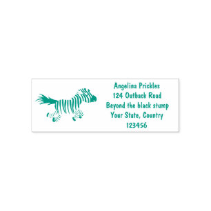 Niedliche lustige Zebra-Cartoon-Illustration Permastempel