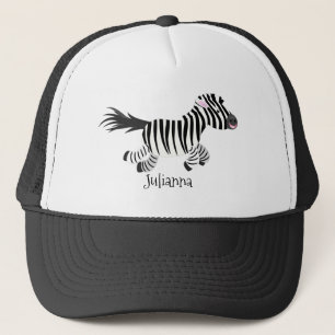 Niedliche lustige Zebra-Cartoon-Illustration Truckerkappe