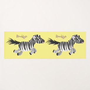 Niedliche lustige Zebra-Cartoon-Illustration Yogamatte