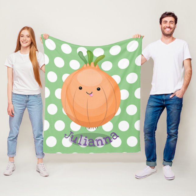 Niedliche lustige Zwiebelillustrierung des Cartoon Fleecedecke (Beispiel)