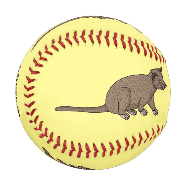 Niedliche Luwak Civet Cartoon Abbildung Baseball (Vorderseite Links)