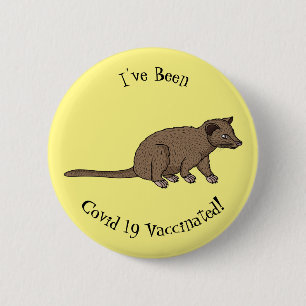 Niedliche Luwak Civet Cartoon Abbildung Button