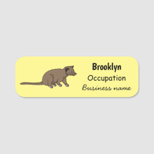Niedliche Luwak Civet Cartoon Abbildung Namensschild