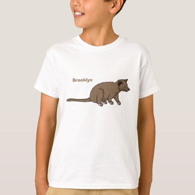 Niedliche Luwak Civet Cartoon Abbildung T-Shirt (Vorderseite)