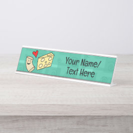 Niedliche Mac-Lieben Käse Custom Koch/Teacher/Kid Schreibtischnamensplakette