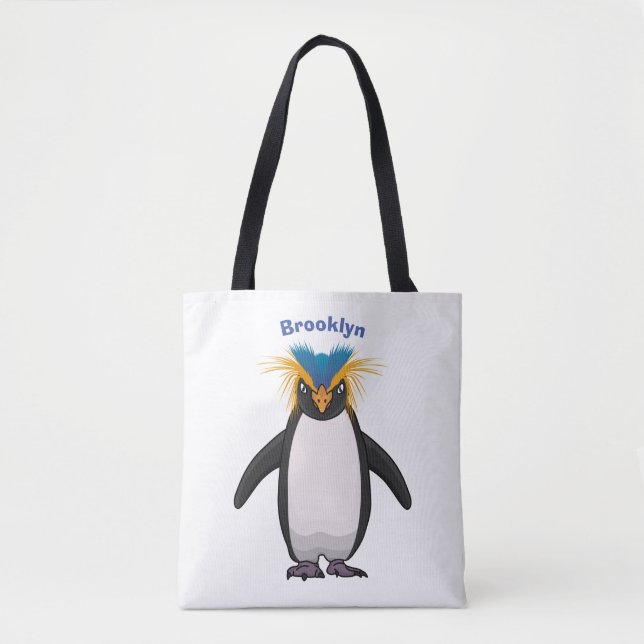 Niedliche Macaroni-Pinguin-Cartoon-Abbildung (Vorderseite)