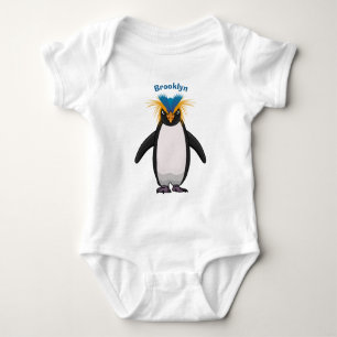 Niedliche Macaroni-Pinguin-Cartoon-Abbildung Baby Strampler