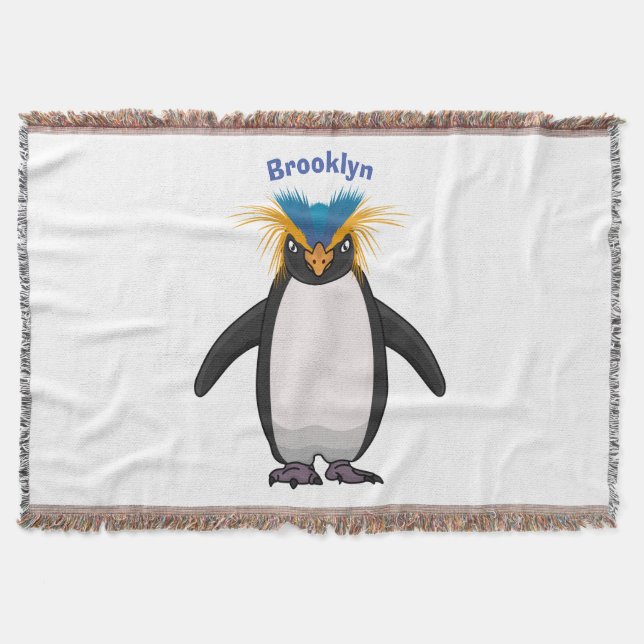 Niedliche Macaroni-Pinguin-Cartoon-Abbildung Decke (Vorderseite)