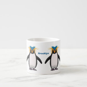 Niedliche Macaroni-Pinguin-Cartoon-Abbildung Espressotasse