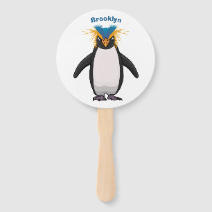 Niedliche Macaroni-Pinguin-Cartoon-Abbildung Fächer