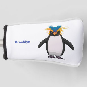 Niedliche Macaroni-Pinguin-Cartoon-Abbildung Golf Headcover