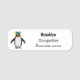 Niedliche Macaroni-Pinguin-Cartoon-Abbildung Namensschild (Vorderseite)