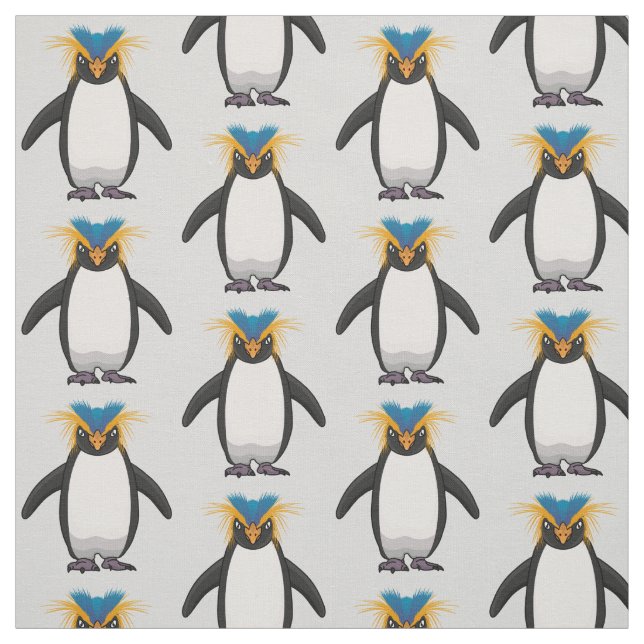 Niedliche Macaroni-Pinguin-Cartoon-Abbildung Stoff (Muster)