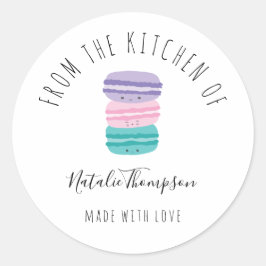Niedliche Macarons aus der Küche des selbst geback Runder Aufkleber