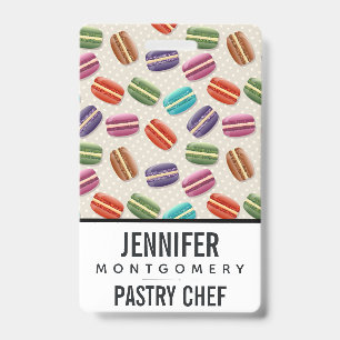 Niedliche Macarons-Muster mit Polka-Punkten Ausweis
