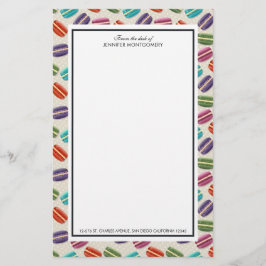 Niedliche Macarons-Muster mit Polka-Punkten Briefpapier