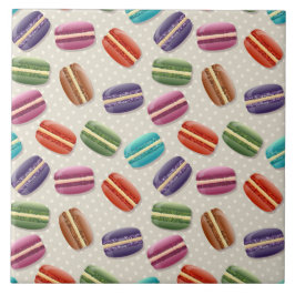 Niedliche Macarons-Muster mit Polka-Punkten Fliese