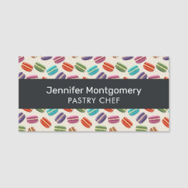Niedliche Macarons-Muster mit Polka-Punkten Namensschild