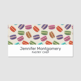 Niedliche Macarons-Muster mit Polka-Punkten Namensschild