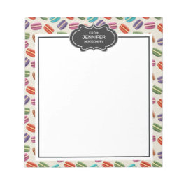 Niedliche Macarons-Muster mit Polka-Punkten Notizblock