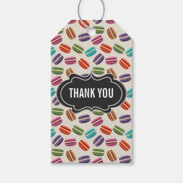 Niedliche Macarons Muster Vielen Dank Geschenkanhänger (Vorderseite)