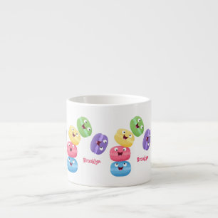 Niedliche Macaros Cartoon Illustration Espressotasse