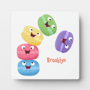 Niedliche Macaros Cartoon Illustration Fotoplatte