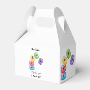 Niedliche Macaros Cartoon Illustration Geschenkschachtel