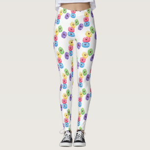 Niedliche Macaros Cartoon Illustration Leggings