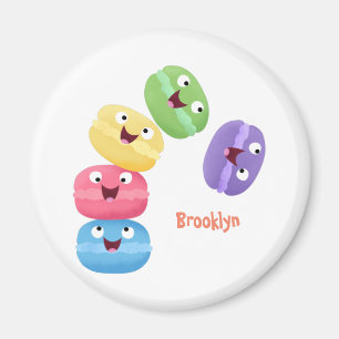 Niedliche Macaros Cartoon Illustration Magnet