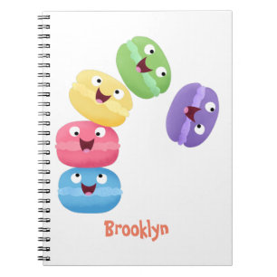 Niedliche Macaros Cartoon Illustration Notizblock