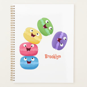 Niedliche Macaros Cartoon Illustration Planer