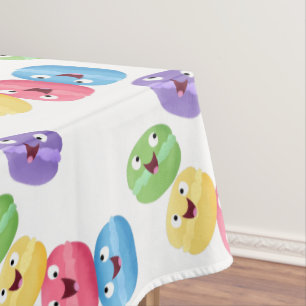 Niedliche Macaros Cartoon Illustration Tischdecke