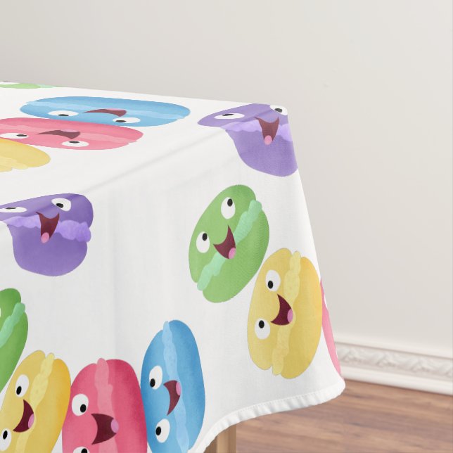 Niedliche Macaros Cartoon Illustration Tischdecke (Beispiel)
