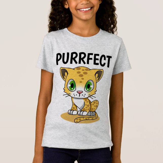 Niedliche MÄDCHEN CAT-T - Shirt (Vorderseite)