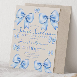 Niedliche Mädchen-Coquette-Schleife Sweet 16 Gebur Einladung
