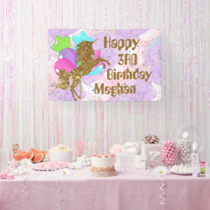 niedliche Mädchen Geburtstag Einhorn geben Namen P Banner