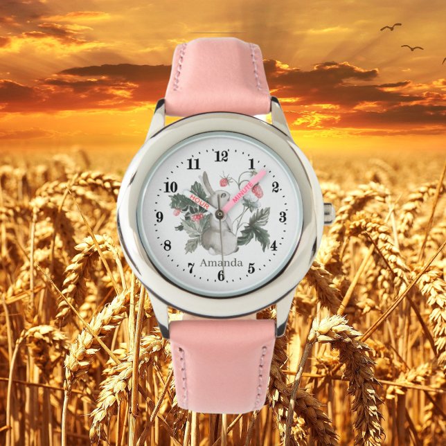 niedliche Mädchen Kaninchenfreunde geben Namen Armbanduhr (Von Creator hochgeladen)