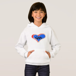 Niedliche Mädchen "Liebe" Herz Hoodie