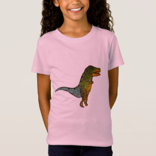 Niedliche Mädchen T-Rex Dinosaurierkunst T-Shirt