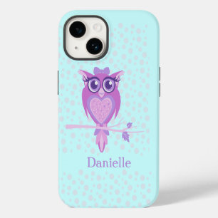 Niedliche Mädchen Uhu lila & aqua iphone 5 Fall Hülle
